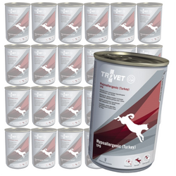 Trovet Hypoallergenic TPD Turkey 24x400g Dietetyczna Mokra Karma Z Indykiem Dla Psów Z Nadwrażliwością Pokarmową
