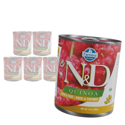 Farmina N&D Dog Quinoa Skin & Coat Quail 6x285g Mokra Karma Dla Psów Z Wrażliwą Skórą I Alergiami Przepiórka Z Kokosem