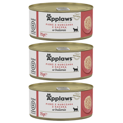 Applaws Cat Mokra Karma Dla Kota 3x70g Pierś z Kurczaka z Kaczką w Bulionie