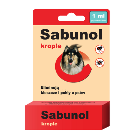 Krople na Kleszcze i Pchły Sabunol dla Psa 1ml