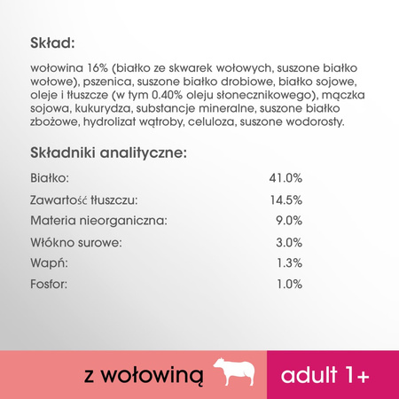 PERFECT FIT Adult 1+ 750g Sucha Karma Dla Kotów Dorosłych Bogata w Wołowinę