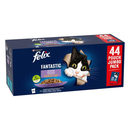 Felix Fantastic Mokra Karma Dla Kota Wybór Smaków W Galaretce 132x85g Wołowina Kurczak Łosoś Tuńczyk