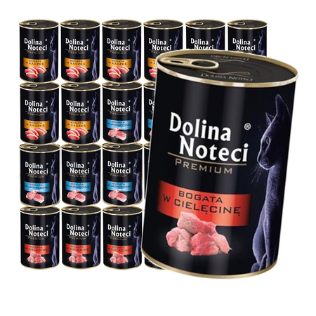 Dolina Noteci Premium Mokra Karma Dla Kota Mix 3 Smaków 24x400g Bez Ryb
