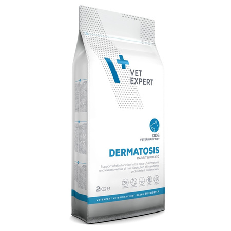 Vet Expert Dermatosis 2kg Sucha Karma Weterynaryjna z Królikiem Dla Psa z Alergią i Wrażliwą Skórą
