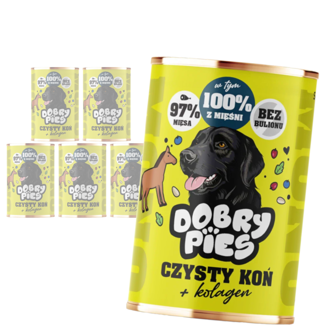 Dobry Pies Mono Koń Monoproteinowa Mokra Karma Dla Dorosłych Psów Z Alergią I Nietolerancją Pokarmową Konina Z Kolagenem