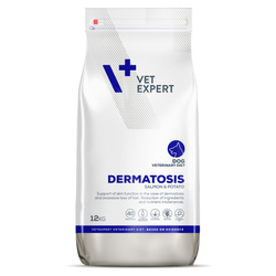 Vet Expert Dermatosis 12kg Sucha Karma Weterynaryjna z Łososiem Dla Psa z Alergią i Wrażliwą Skórą