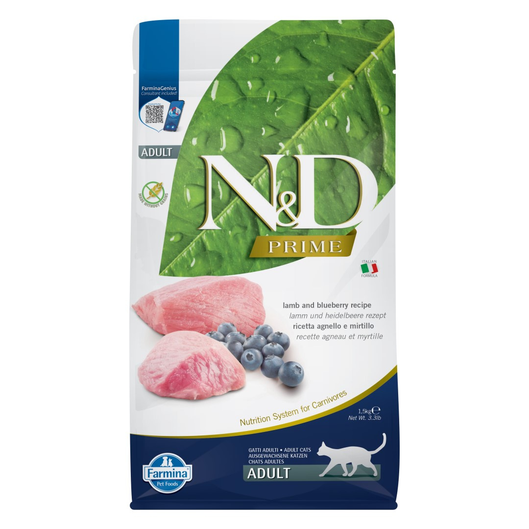 Farmina N&D Cat Prime Lamb Blueberry Sucha Karma Dla Kota Jagnięcina z Borówką