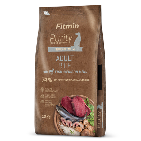 Fitmin Purity Adult Rice Fish & Venison 12kg Sucha Karma Dla Psa z Rybą i Dziczyzną