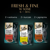 Sheba Fresh&Fine 6x50g  Mokra Karma Dla Kotów W Sosie Z Wołowiną  Kurczakiem Jagnięciną