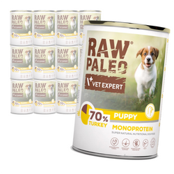 Vet Expert Raw Paleo Puppy Monoprotein Turkey 12x400g Mokra Karma Dla Szczeniąt z Indykiem