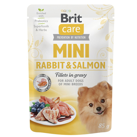 Brit Care Mini Adult 24x85g Bezzbożowa Mokra Karma Dla Psów Ras Małych I Miniaturowych Królik Z Łososiem