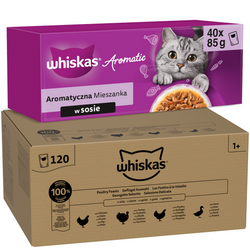 Whiskas Adult 160x85g Mokra Karma Dla Dorosłego Kota Drobiowa Uczta w Galaretce Aromatyczna Mieszanka w Sosie