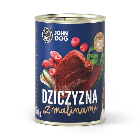 John Dog Berry Line Dziczyzna Z Malinami 12x400g Mokra Karma Dla Dorosłych Psów