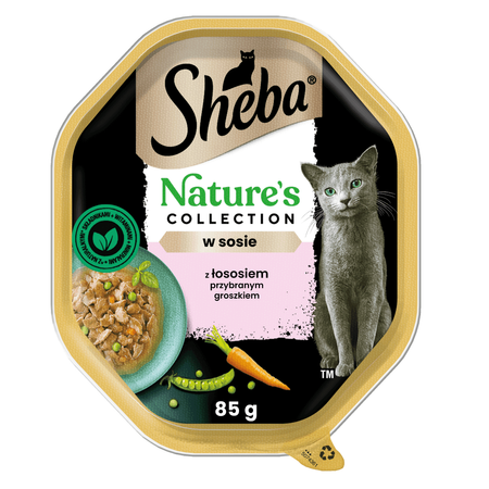 Sheba Nature's Collection 24x85g Z Łososiem I Zielonym Groszkiem W Sosie Mokra Karma Dla Dorosłych Kotów