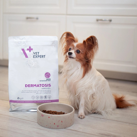 VetExpert Veterinary Diet Dermatosis Lamb & Krill 2kg Sucha Karma Weterynaryjna Dla Psów z Zaburzeniami Dermatologicznymi