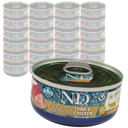 Farmina N&D Cat Natural Tuna & Chicken 24x70g Mokra Karma Dla Kota Tuńczyk Kurczak