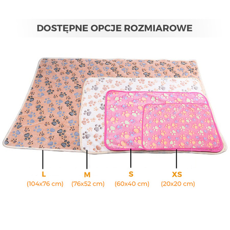 Pluszowy kocyk dla psa kota królika, legowisko rozmiar M 76x52 cm Białe