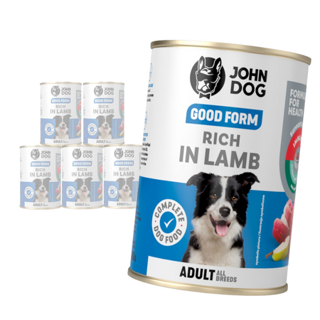JOHN DOG Good Form Bogata w Jagnięcinę 6x400g Mokra Karma Dla Psów Dorosłych