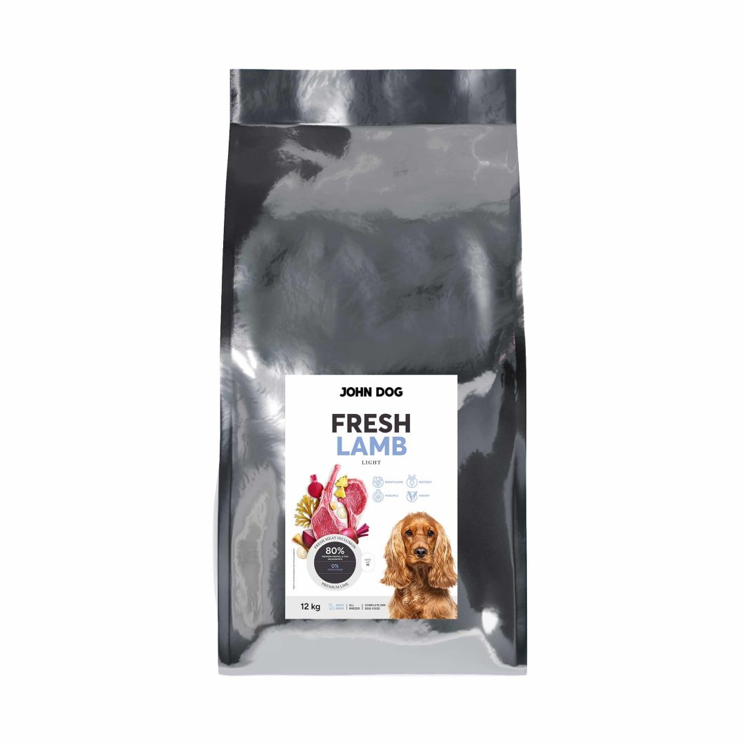 John Dog Fresh Light 12kg Sucha Karma Dla Psa Z Jagnięciną Kontrola Masy Ciała