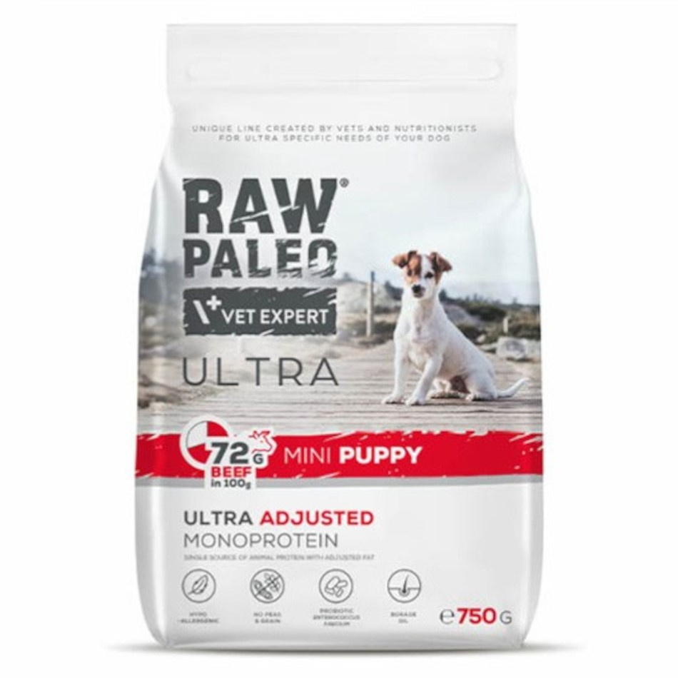 Raw Paleo Ultra Beef Mini Puppy 8kg Sucha Karma z Wołowiną Dla Szczeniąt Ras Małych