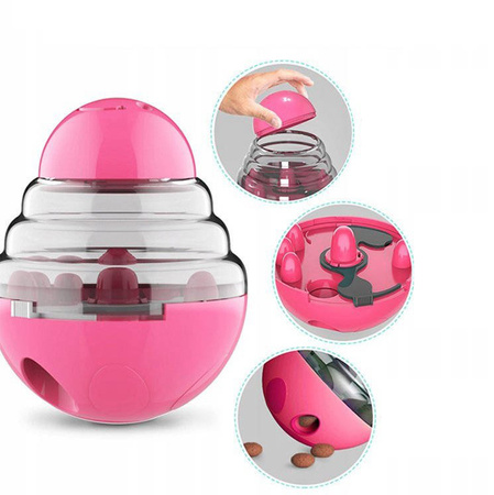 Zabawka Dla Psa Z Dozownikiem Karmy Interaktywna Różowa 10x12cm