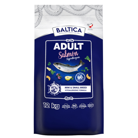 Baltica Adult XS/S 12kg Hipoalergiczna Sucha Karma Z Łososiem Dla Psów Miniaturowych i Małych Ras