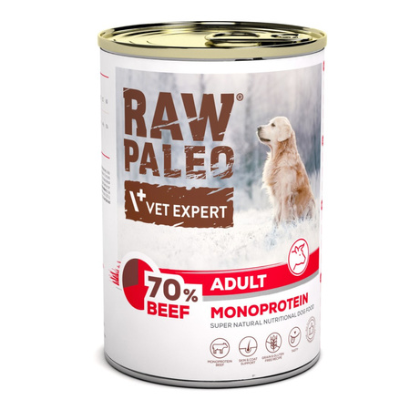 Vet Expert Raw Paleo Adult Monoprotein 400g Mokra Karma Dla Psa z Wołowiną