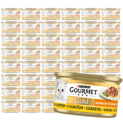 Purina Gourmet Gold z Kurczakiem 48x85g Mokra Karma Dla Kota Kawałki w Sosie