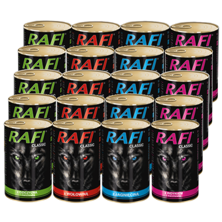 Rafi Classic Mokra Karma Dla Psa Mix 4 Smaków Zestaw 20x1240g
