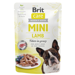 Brit Care Mini Pouch Adult Jagnięcina w Sosie 85g Mokra Karma Dla Psów Ras Małych i Miniaturowych
