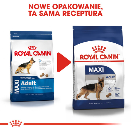 Royal Canin Maxi Adult Karma Sucha Dla Psów Dorosłych Ras Dużych 15kg + 3kg GRATIS