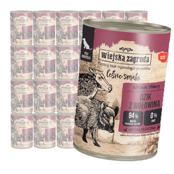 Wiejska Zagroda Leśne Smaki Karma Mokra Dla Dorosłego Psa Dzik Z Wołowiną 24x400g