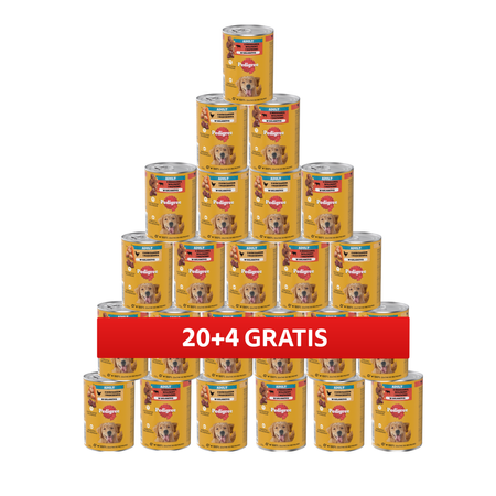 Pedigree Adult Mokra Karma Dla Psówe 24x400g Mix Smaków Kurczak z Marchewką Wołowina w Galaretce