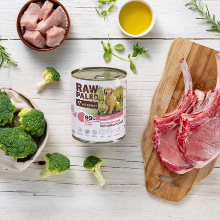 Raw Paleo Pork&Lamb Puppy Duoprotein 12x400g Mokra Karma Dla Szczeniąt z Wieprzowiną i Jagnięciną
