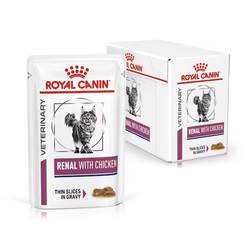 Royal Canin Veterinary Renal 12x85g Mokra Karma Z Kurczakiem W Sosie Dla Kotów Z Niewydolnością Nerek Zapobiega Powstawaniu Kamieni 
