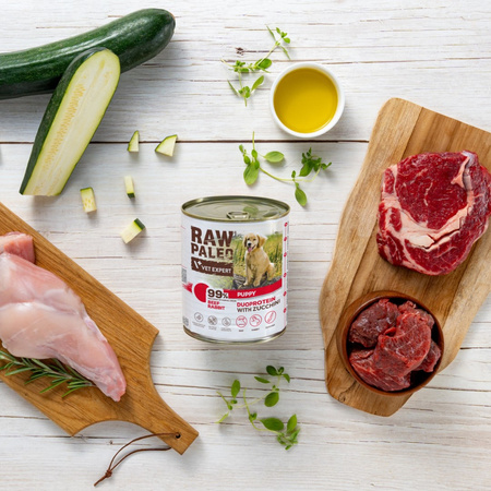 Raw Paleo Beef&Rabbit Puppy Duoprotein 400g Mokra Karma Dla Szczeniąt z Wołowiną i Królikiem