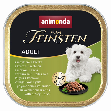 Animonda Vom Feinsten Adult 22x150g Mokra Karma Dla Psa z Indykiem i Kaczką w Sosie