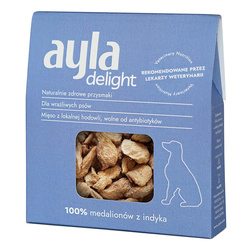 Ayla Delight Medaliony z Piersi Indyka 28g Liofilizowany Przysmak Dla Psa 100% Mięsa