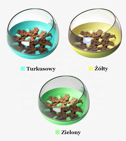 Spowalniająca Jedzenie Miska Dla Psa Na Karmę Niewywrotna Żółta