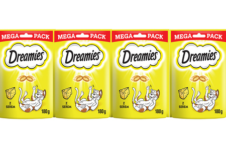 Dreamies z Pysznym Serem Mega Pack 4x180g Przysmaki dla kota
