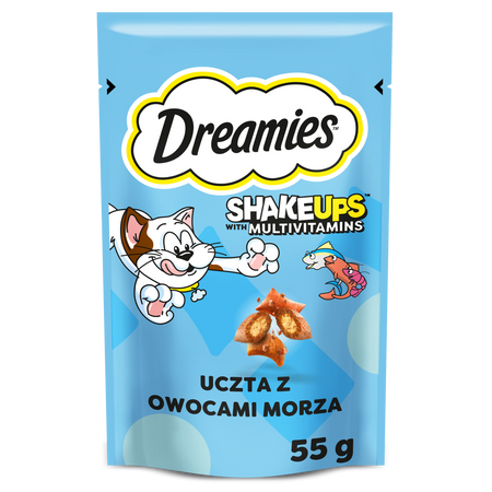 Dreamies Shake Ups Multivitamins 4x55g Przysmak Dla Kota Mix Smaków Kurczak Owoce Morza