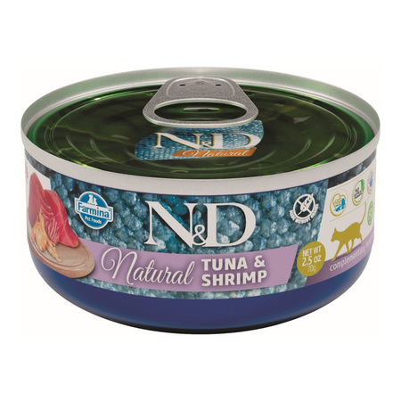 Farmina N&D Cat Natural Tuna & Shrimp 48x70g Mokra Karma Dla Kota Tuńczyk Krewetka