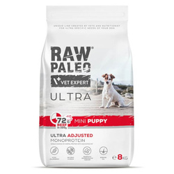 Raw Paleo Ultra Beef Mini Puppy 8kg Sucha Karma z Wołowiną Dla Szczeniąt Ras Małych