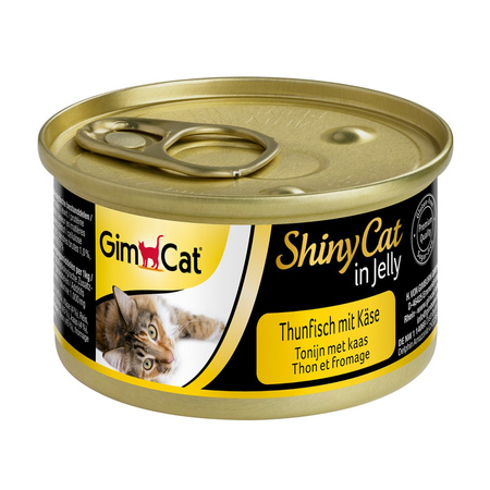GimCat ShinyCat Mokra Karma Dla Kota Z Tuńczykiem I Serem W Galaretce 12x70g