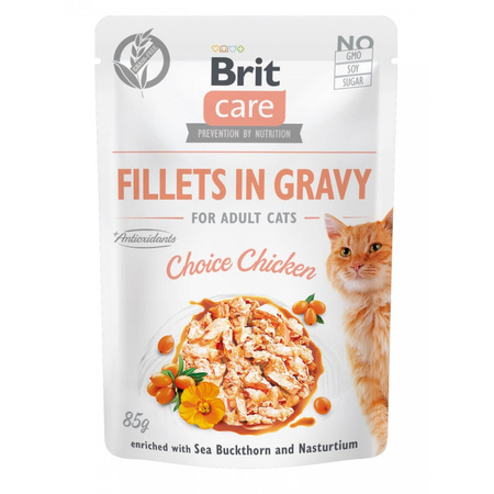 Brit Care Fillets in Gravy Flavour Box 12x 85g Bezzbożowa Mokra Karma Dla Kota Filety w Sosie