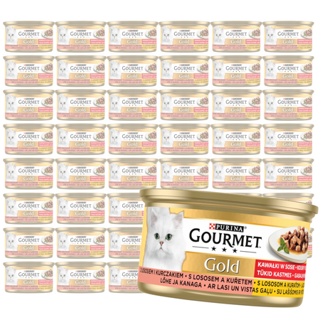Purina Gourmet Gold Karma Dla Kotów Łosoś I Kurczak W Sosie Z Pomidorami 48x85g