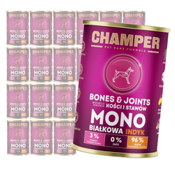 Champer Bones & Joints 24x400g Monobiałkowa Mokra Karma Dla Psa Z Indykiem Wsparcie Zdrowia Kości I Stawów