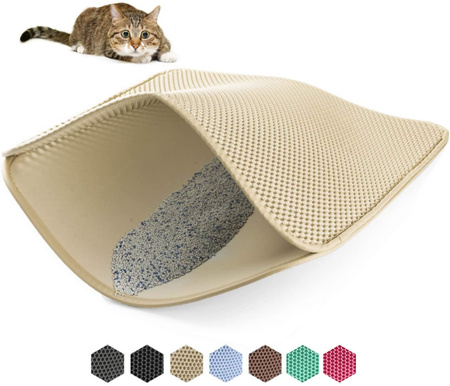 Wycieraczka Pod Kuwetę Zatrzymuje 90% Żwirku 50*40 BEŻOWA