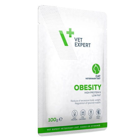 VetExpert Veterinary Diet Obesity Cat 24x100g Mokra Weterynaryjna Karma Dla Kotów Redukująca Nadmierną Masę Ciała