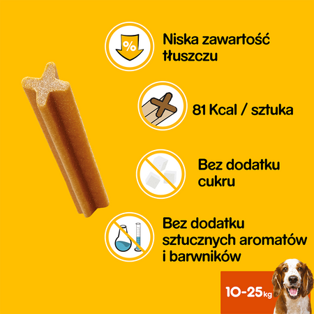 PEDIGREE DentaStix 7szt -180g Przysmak dentystyczny Dla Psów Średnie Rasy